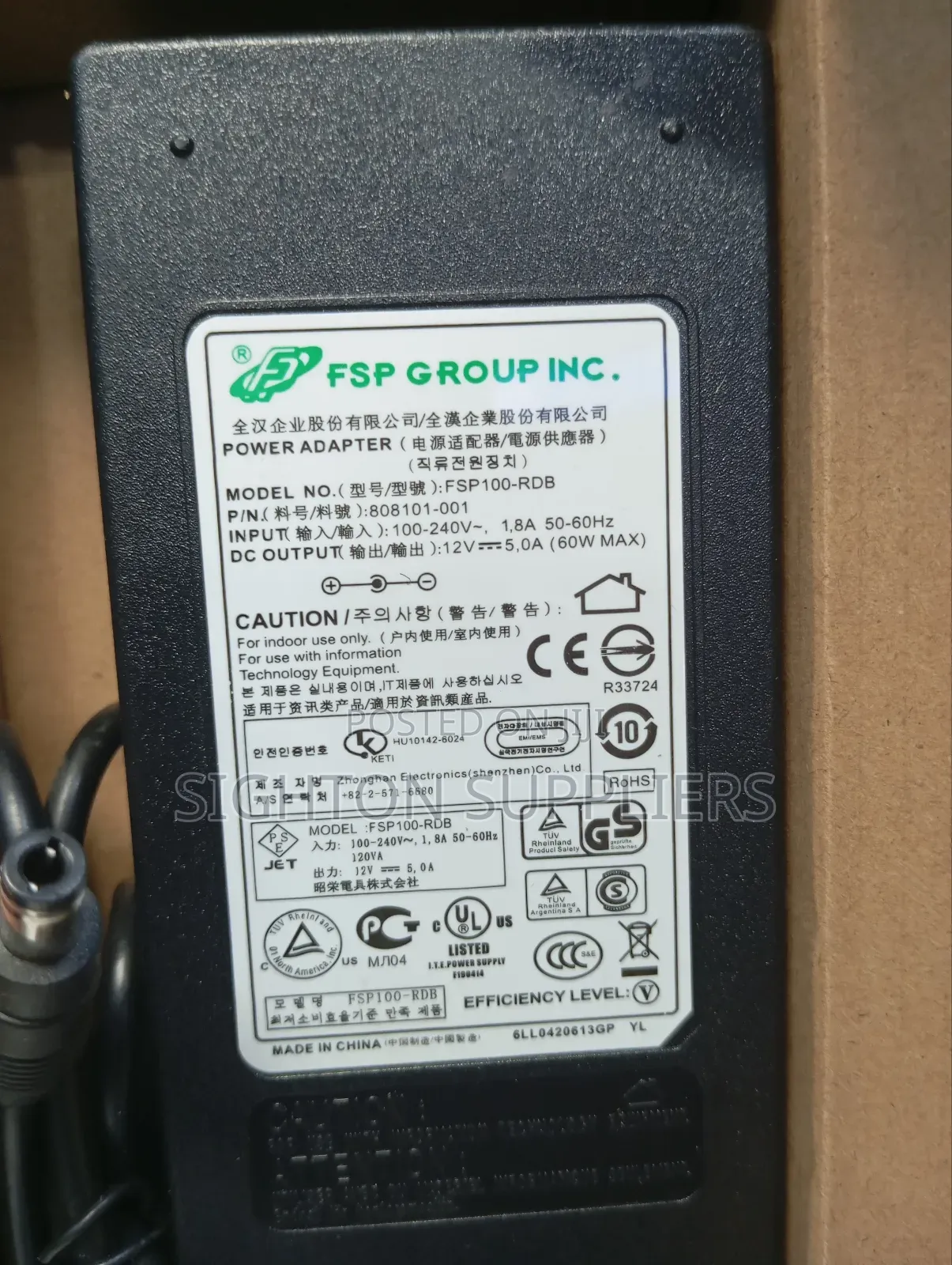 12v By 5.0a Power Adapter