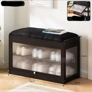 Wooden Stool With Shoe Cabinet