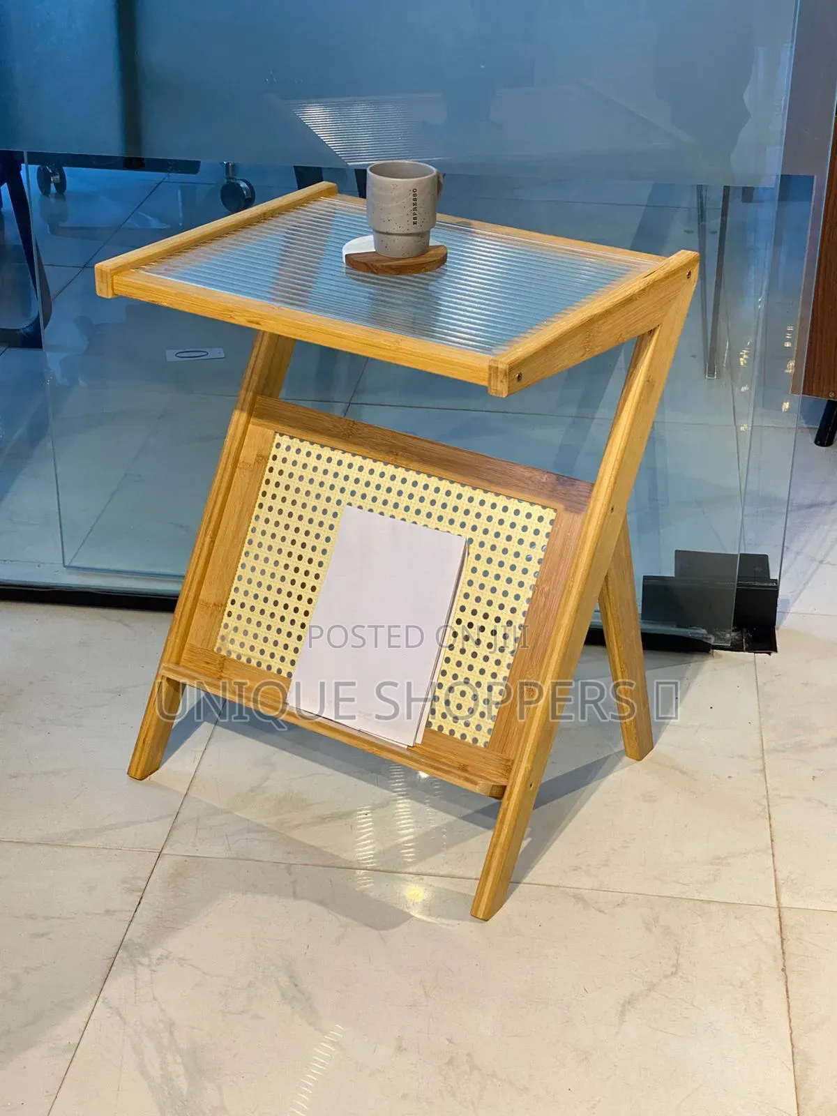 Rattan Side Table Bedsideboho Table