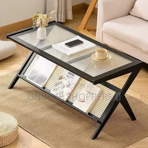 Rattan Coffee Table With Storageshelf