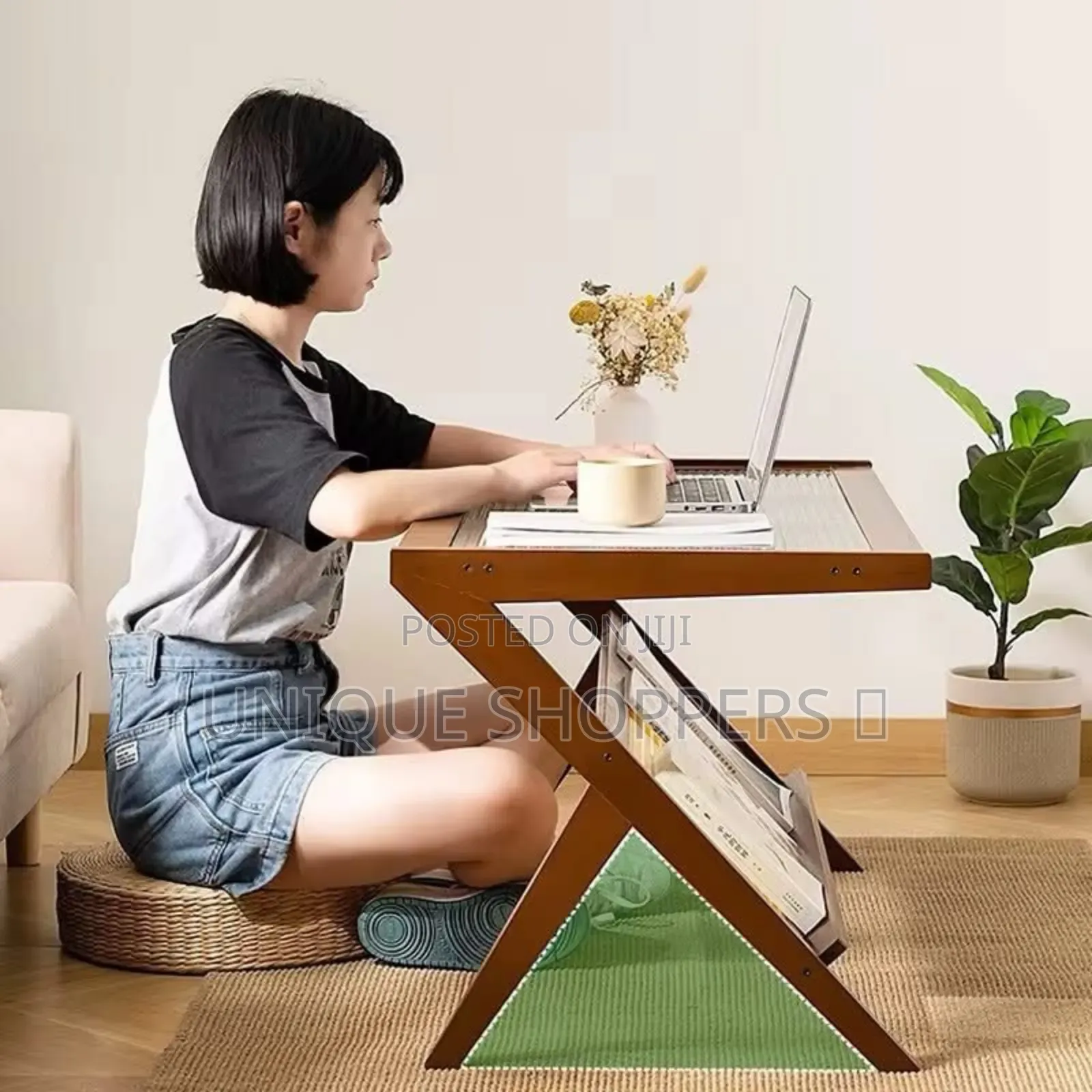 Rattan Coffee Table With Storageshelf