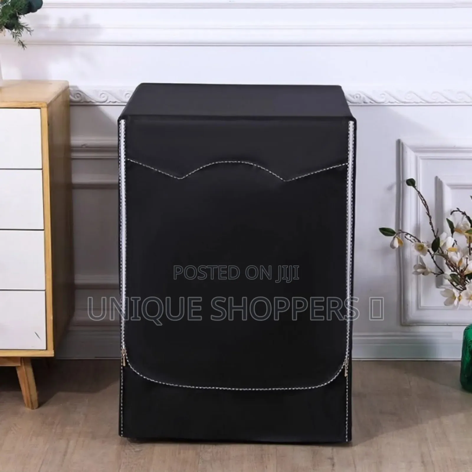 Premium Quality Black Waterproof Washing Machine Cover With Zipper