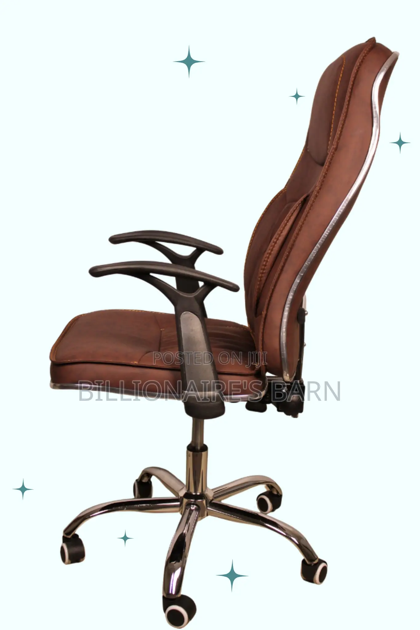 Leather Office Chair With Smooth-Rolling Wheels