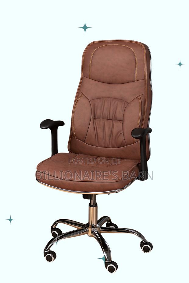 Leather Office Chair With Smooth-Rolling Wheels - thumbnail 3