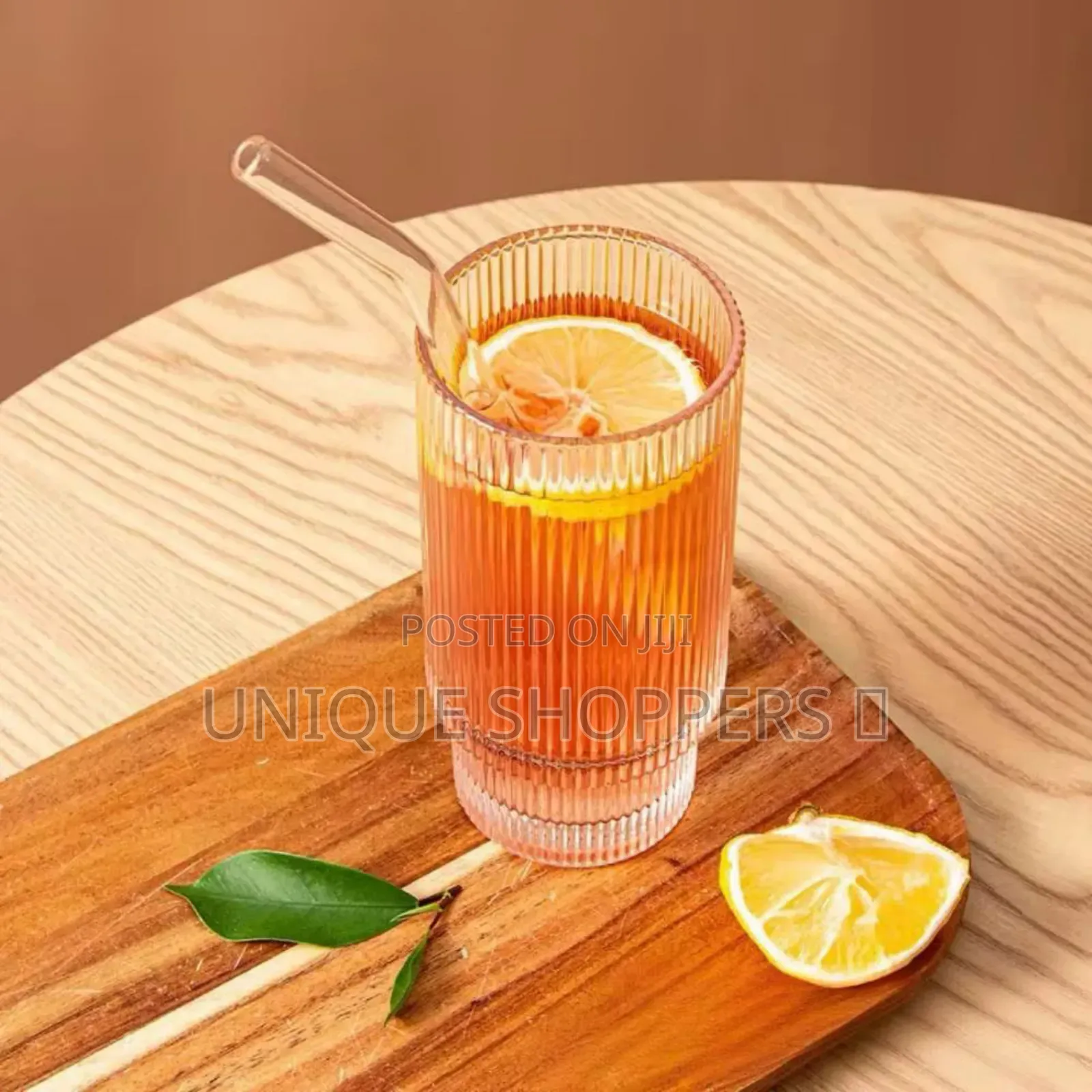 Creative Ribbed Crystal Glass Tumblers