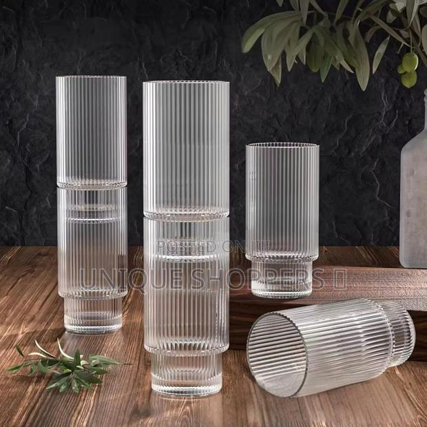 Creative Ribbed Crystal Glass Tumblers - thumbnail 3