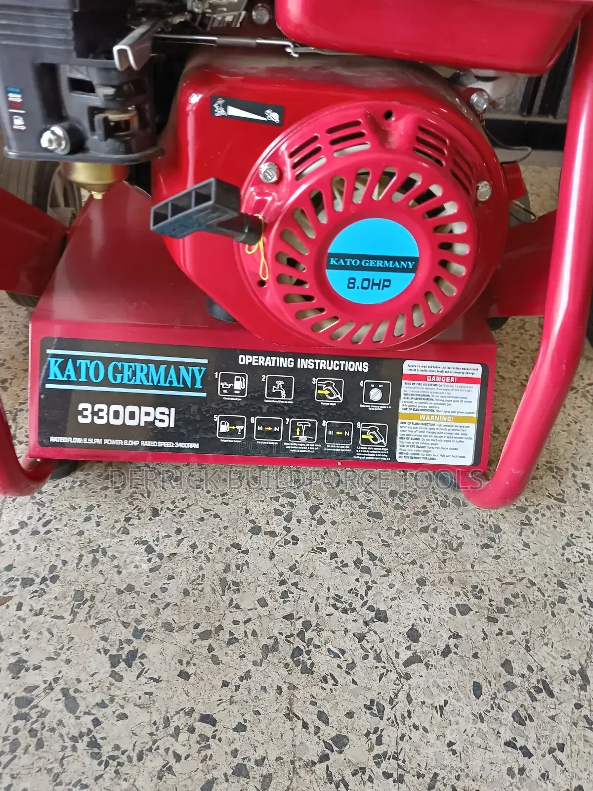 Kato Germany 3300psi Petrol 8hp Pressure Washer