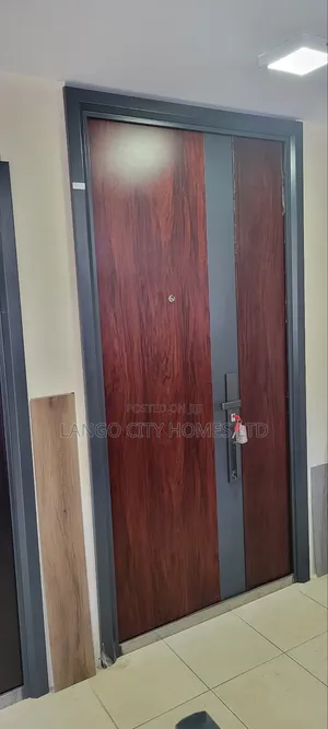 2400mm Steel Security Door- Mahogany Finish