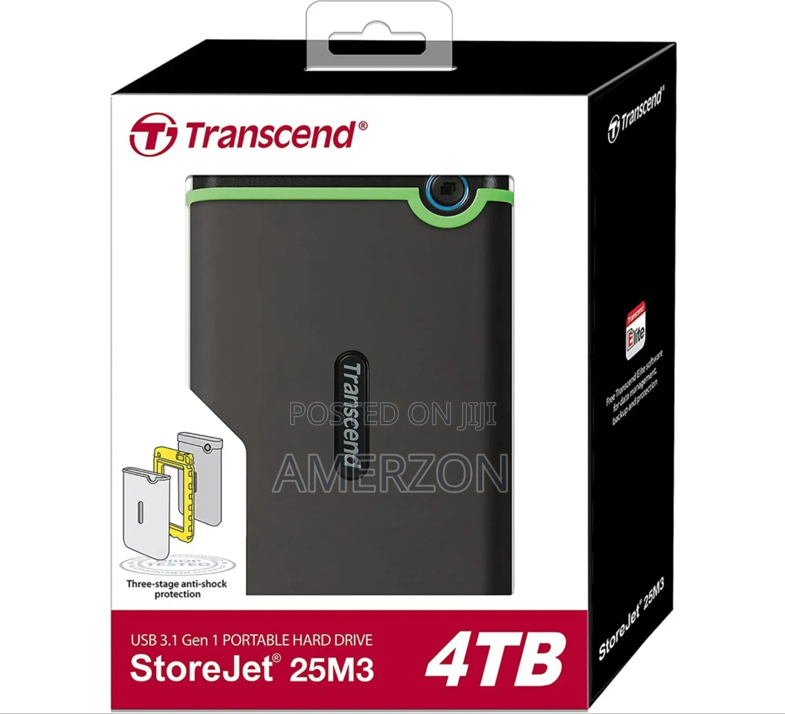 Transcend Storejet 25m3 Hard Disk 4tb, Usb 3.1 External Hard Drive