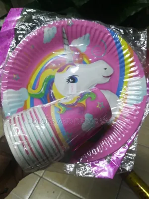 Unicorn Paper Cups 10pcs and Plates