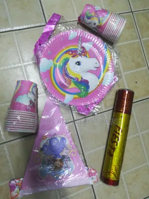 Set of Plates,Cups,Banner and Party Popper
