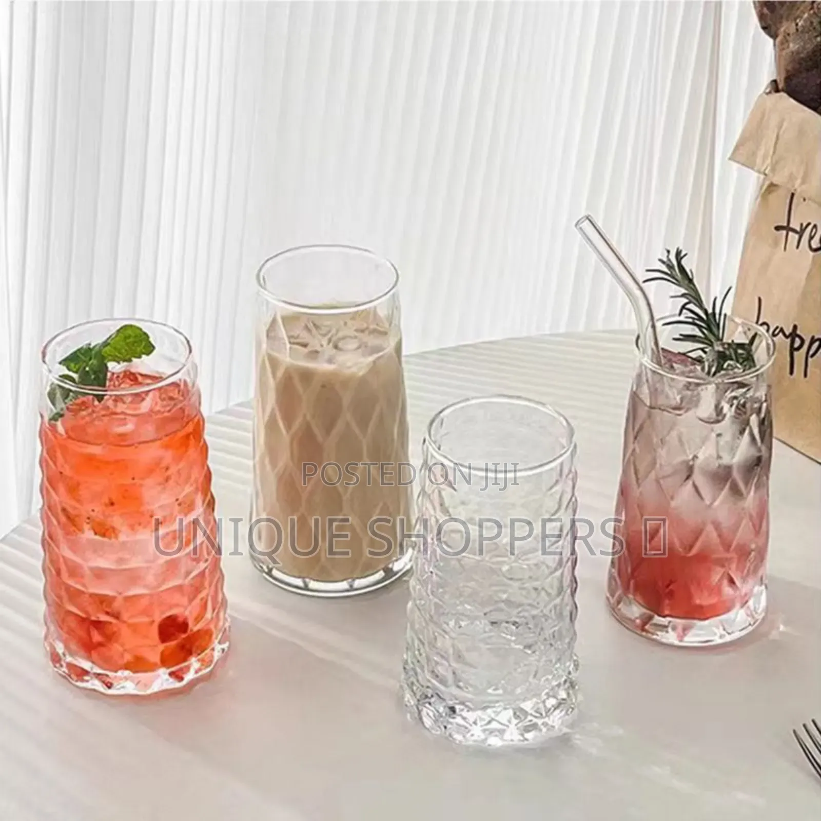 Unique Diamond Aesthetic Highball Glass