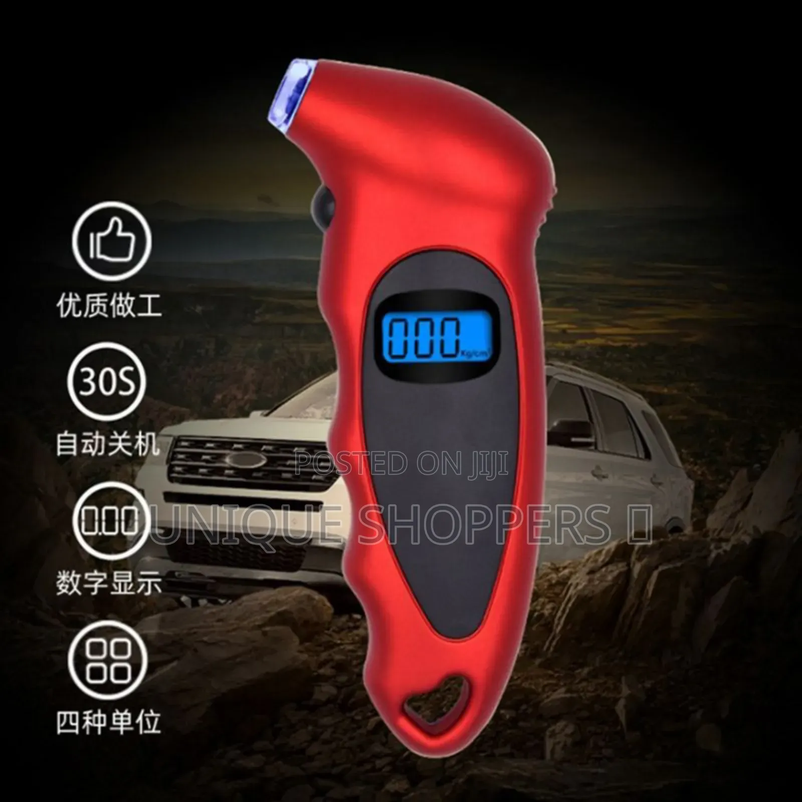 Digital Tire Pressure Gauge, 100 Psi 4 Settings