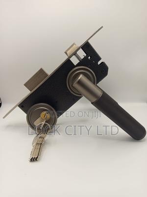 Grey Rose Handle Door Lock - main view
