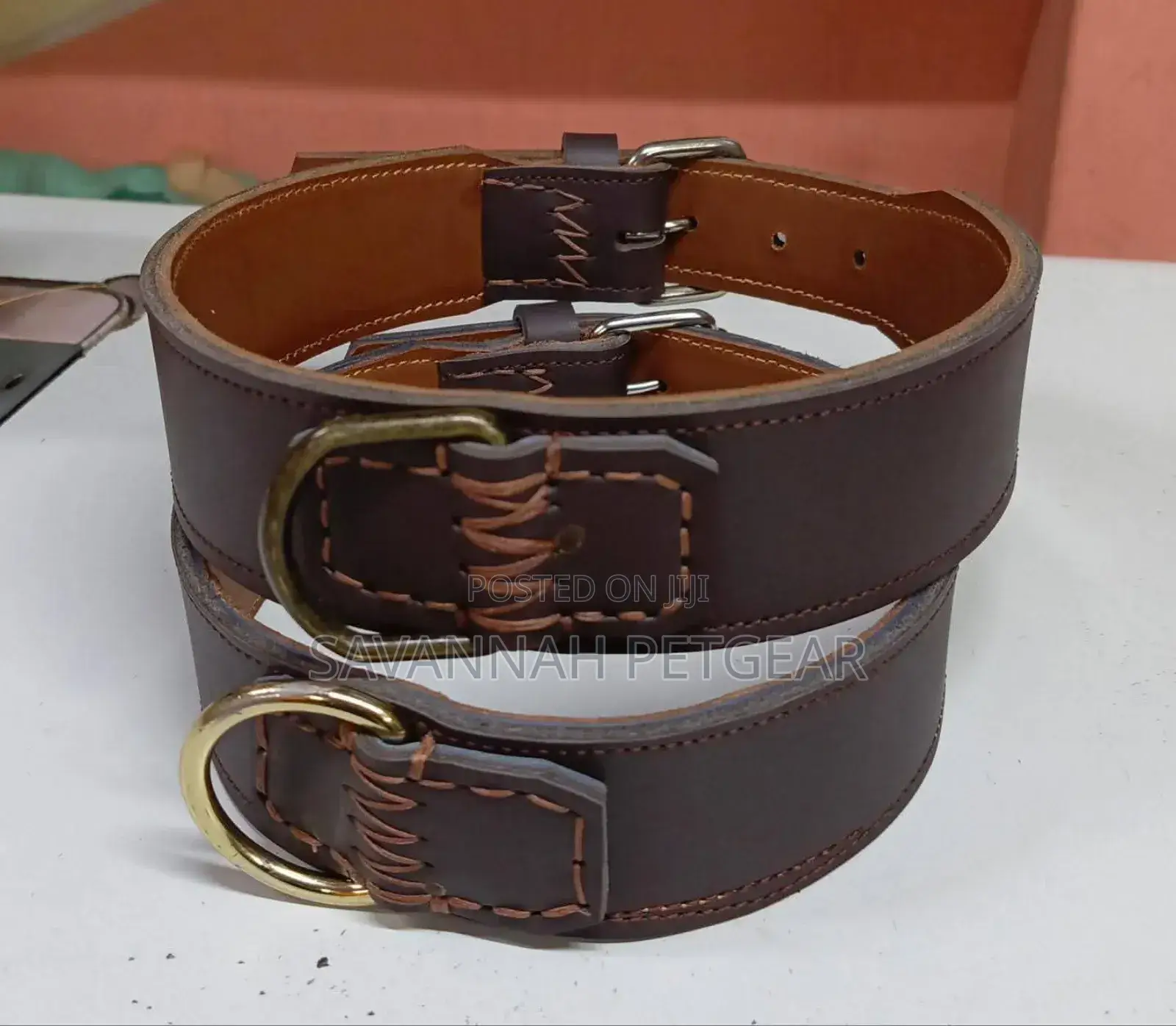 Genuine Leather Padded Dog Collar Comfortable Strong Soft Collars