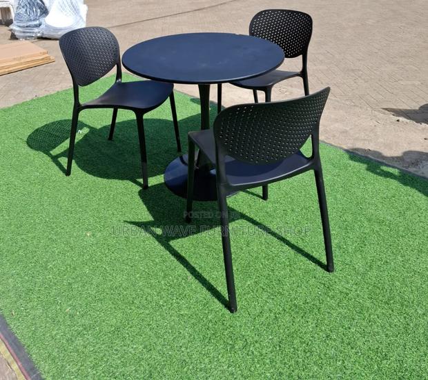 Black Round Table for Balcony