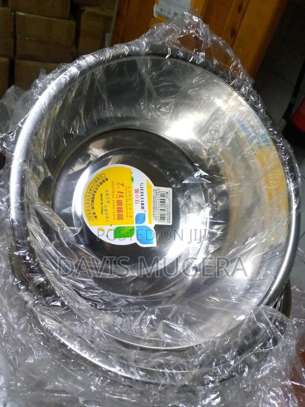 Large Stainless Steel Dog Bowl for Multiple Use - 30cm 32cm Diameter - thumbnail 2