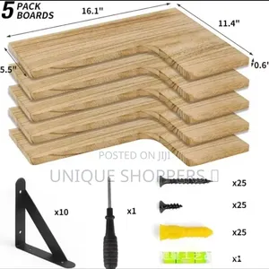 5 in 1 Rustic Wood Floating Shelves -5pc Set