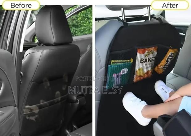 Car Back Seat Kick Mat +3 Pockets Storage - main view