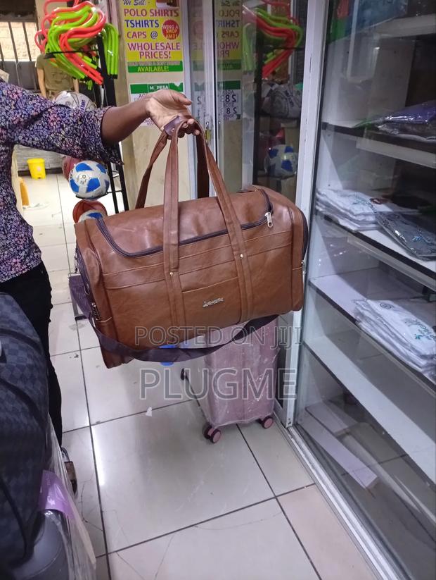 Brown Leather Large Duffle Bag