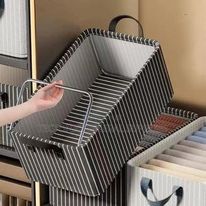 Foldable Stripped/Checked Organiser/Closet Organizer - thumbnail 2