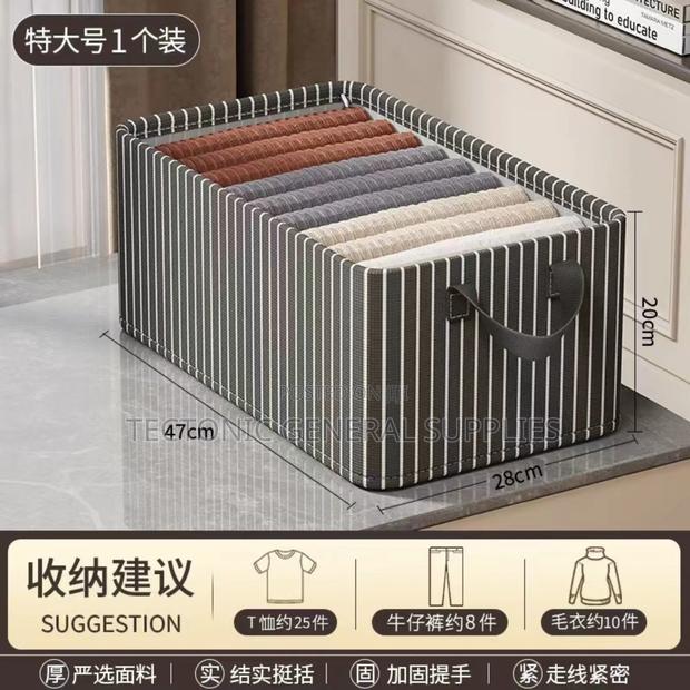 Foldable Stripped/Checked Organiser/Closet Organizer - thumbnail 3