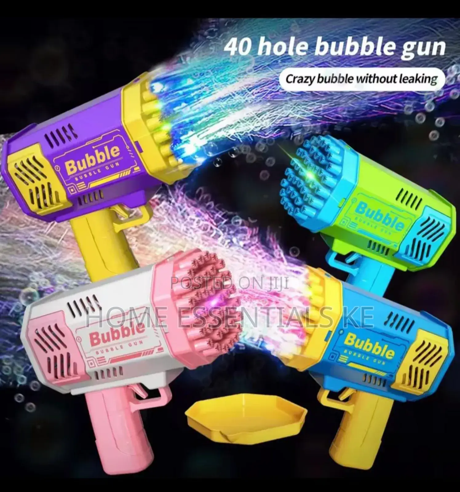 Handheld Portable Electric Automatic Bubble Gun Led Light
