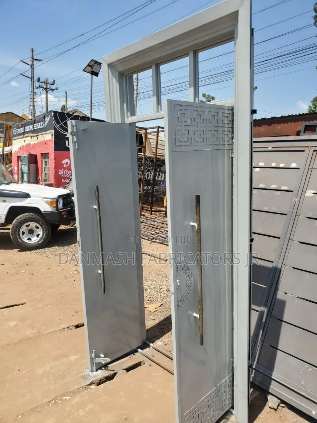 Stylish Double Steel Security Door With Frame