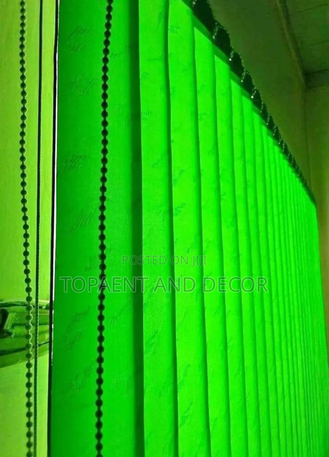 All Natural Green Vertical Office Window Blinds