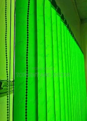 All Natural Green Vertical Office Window Blinds