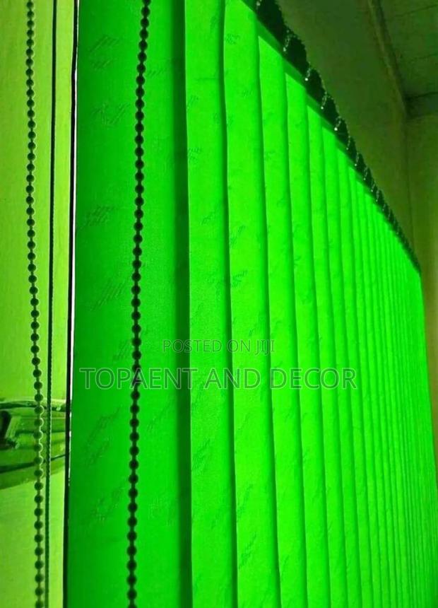 All Natural Green Vertical Office Window Blinds
