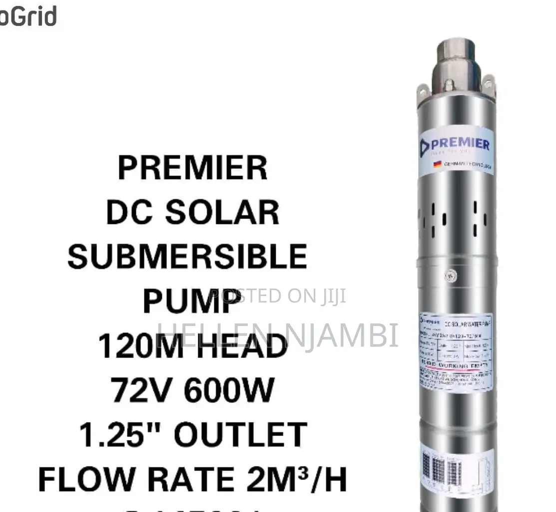Premier Dc Solar Submersible Pump- 120m Head