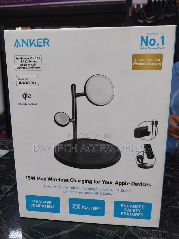 Anker Maggo 15w Qi2 Wireless Charging Station 3-in-1 With 40w Charger