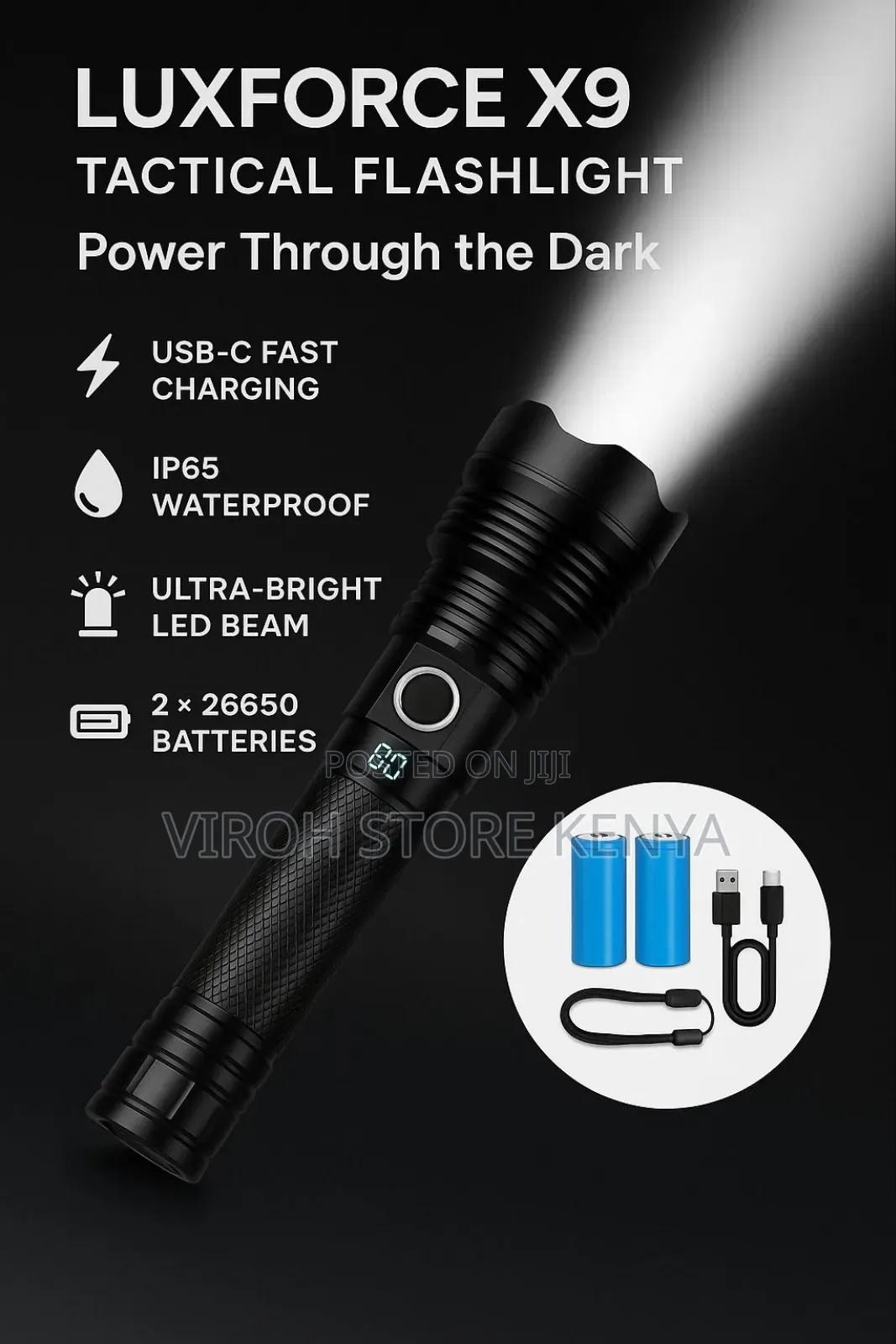 P90 Security Torch 3000 Lumens Flashlight