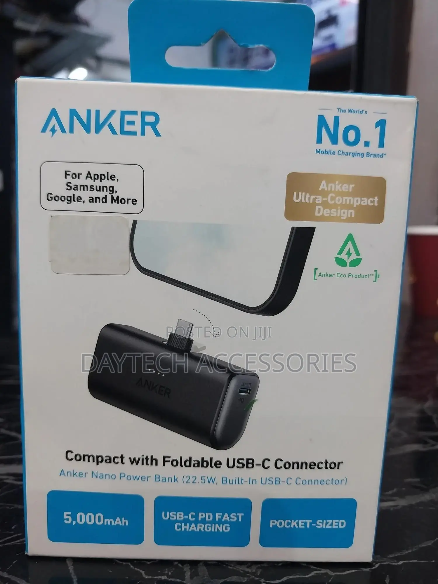 Anker Nano Power Bank (22.5w) With a Built-in Usb-C Connector.