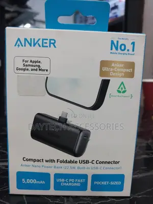 Anker Nano Power Bank (22.5w) With a Built-in Usb-C Connector.