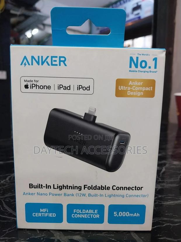 Anker Nano Power Bank (12w, Built-in Lightning Connector).
