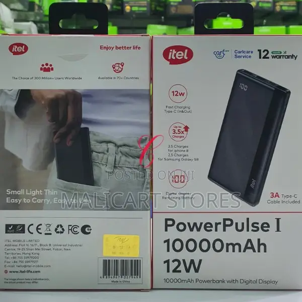 Itel Power Pulse 1 A1121 12w 10000mah Power Bank