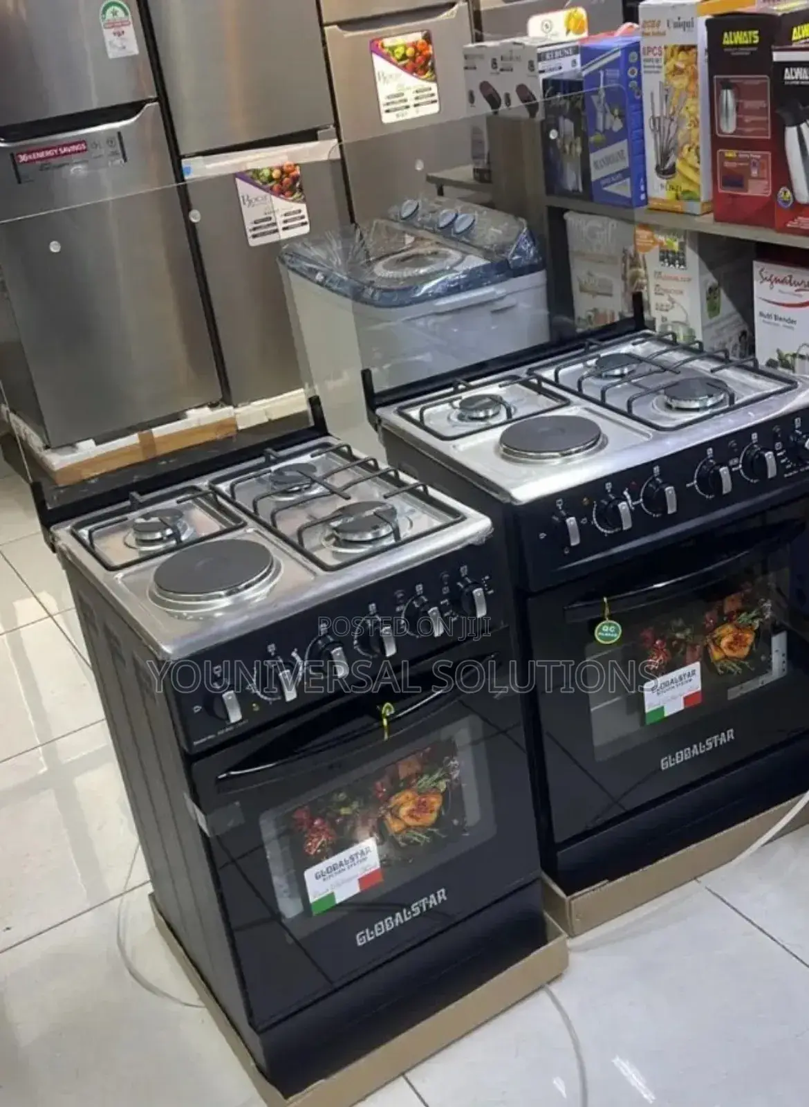 Black 50*55 Globalstar Jet 3+1 Standing Cooker With Electric Oven