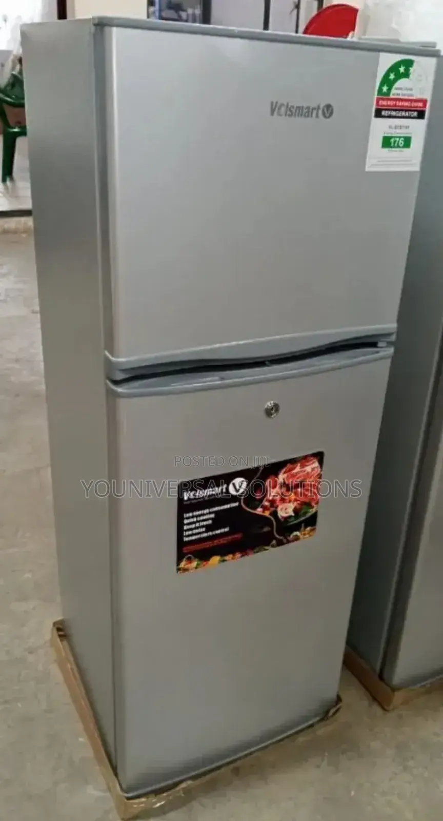 Silver Volsmart 138litres Double Door Refrigerator