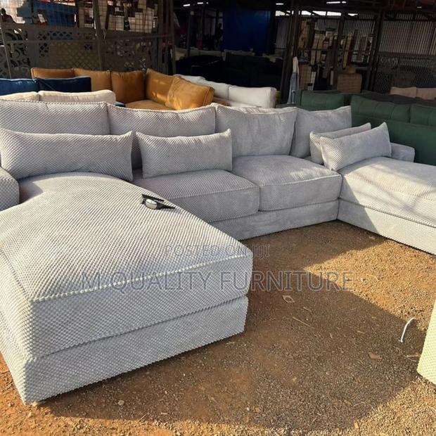Classy U Shape Couches-Gray