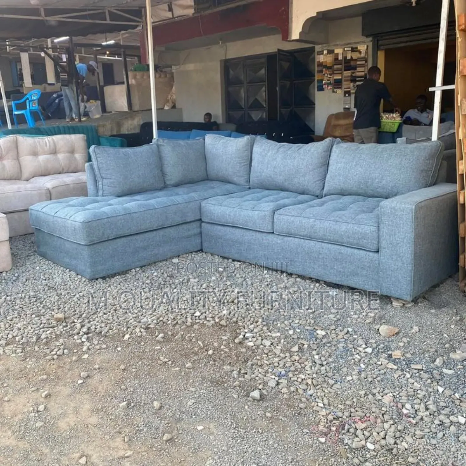 Blue 6 Seater Corner Sofas