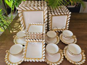 30pcs Ceramic Squared Dinner Set With Gold Rim Now Available - thumbnail 2