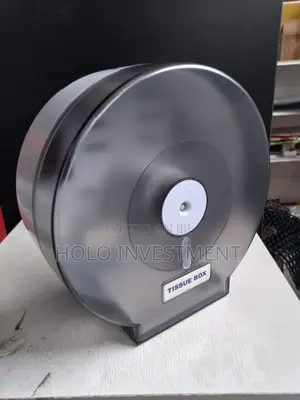 Toilet Roll Dispenser – Abs Plastic, Round, Grey Transparent- Jumbo