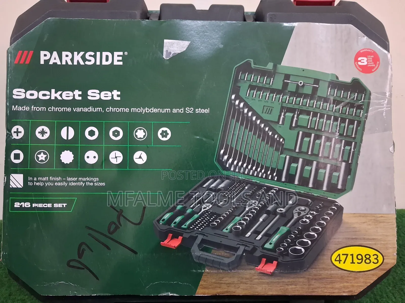 Socket Set Brand New Chrome Steel Strong 216 Pieces Parkside Ex-Uk