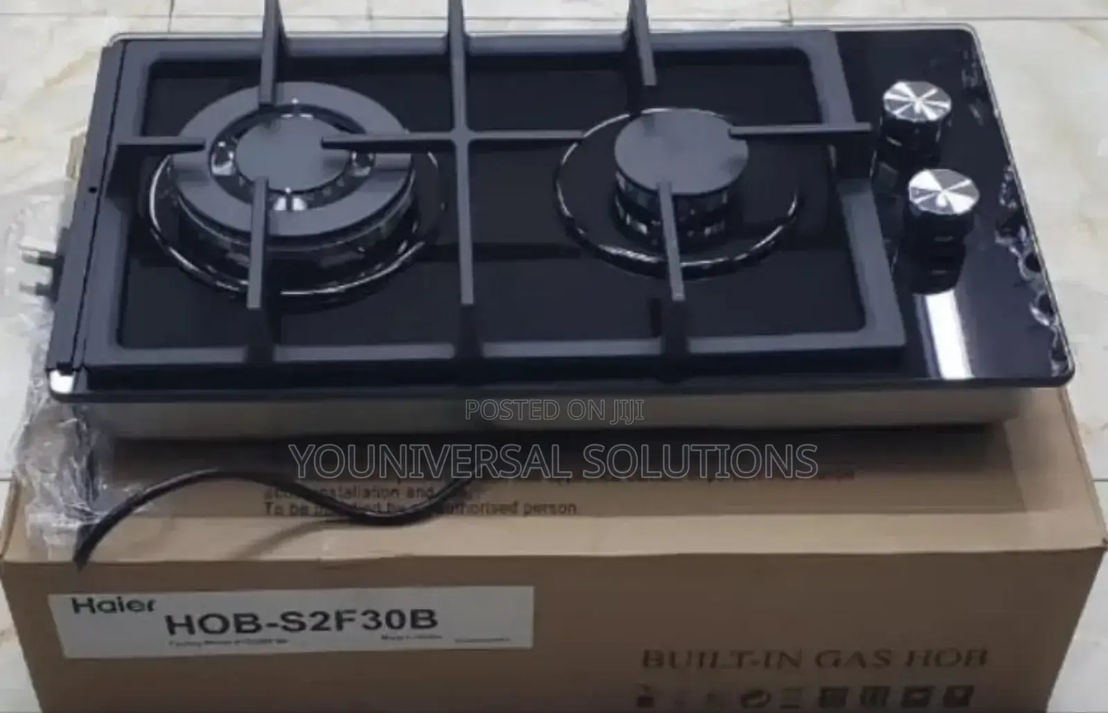 Haier Glass Inbuilt 2 Burner With Wok Burner Hob Cooker