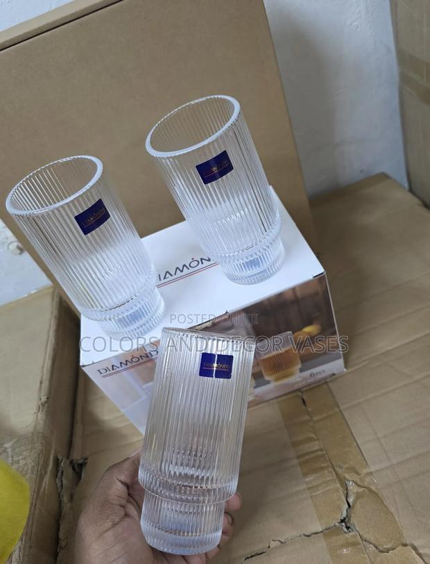 Available 
Ribbed Aesthetic Highball Crystal Glasses - main view