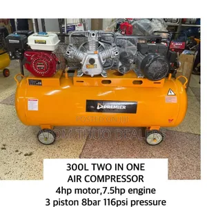 Premier 300l 2 in 1 Air Compressor 4hp Motor,7.5hp Engine