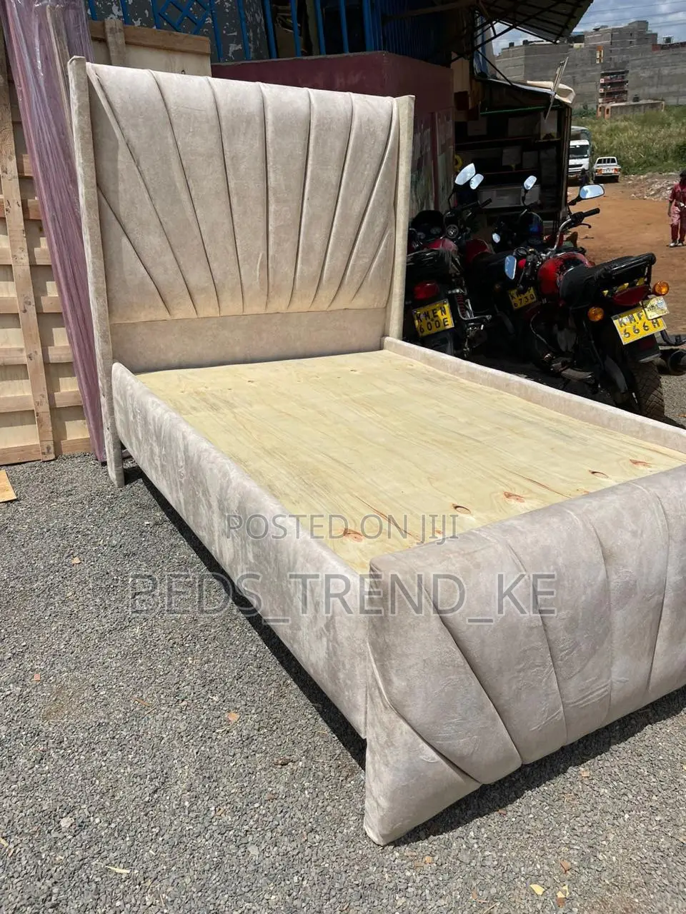 Compact Upholstered 5 by 6 Bed