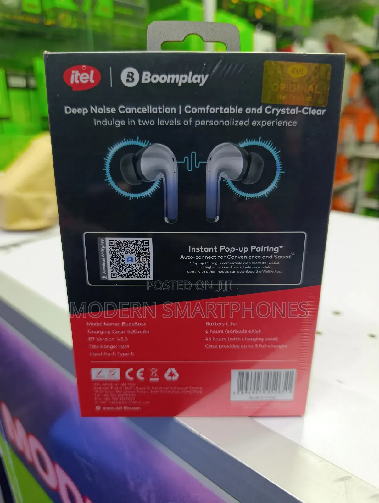 Itel Budsplay Buds Bass 4 Mic, Enc 45ms Ultra Earbuds